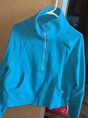 lululemon athletica Teal Blue Half-Zip Pullover Hoodie